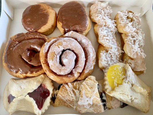 Fresh donuts, pastries, and cookies! Delicious.