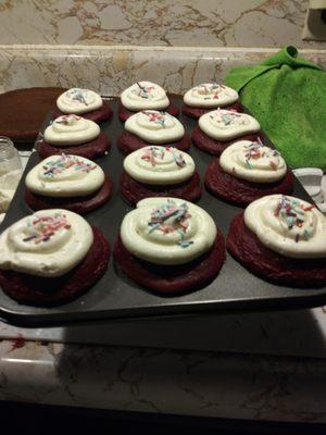 Cupcakes for a baby shower.