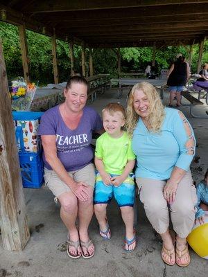 Mrs. Kristi, my son and Mrs. Laurie on the last day of preschool.