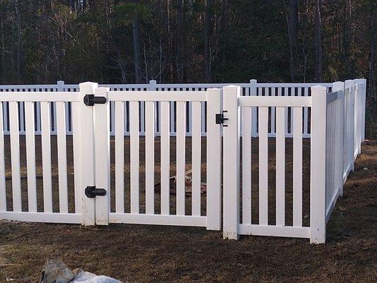 Vinyl fence we did for a customer