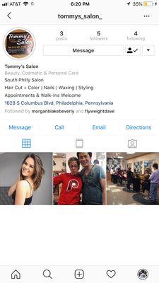 Follow our Instagram page @tommys_salon_