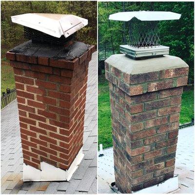 Busted vs. New - complete chimney rebuild