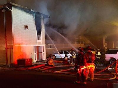 New Years Eve 2016 fire at Building E.   The fire spread quickly through the attic. Fire Egress and Fire Block issues here.