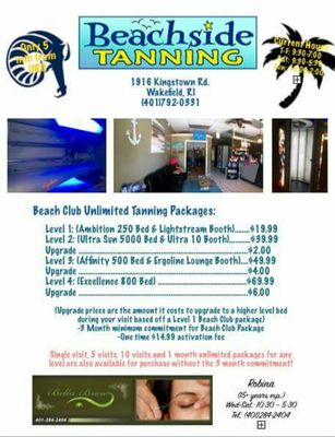 "Beach Club" unlimited monthly tanning!