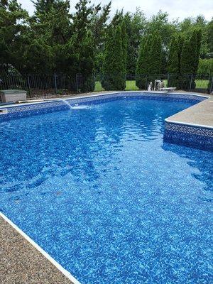 This is our 24 x40 pool with and L for the step area.