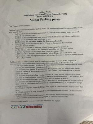 Forcing families out by taking away parking for  residents and guest of residents to bring new people and charge them current rent fees!