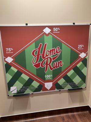 Hit a home run here! Fun board to motivate you to get home.