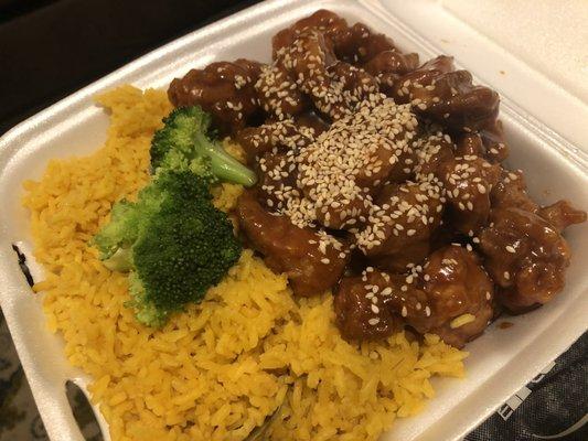 Sesame chicken plate