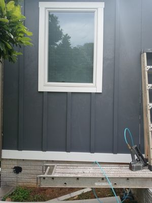 Installed new windows and siding.