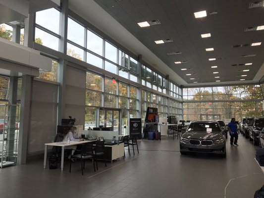 Interior cleaning at a high end auto dealer