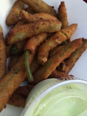 Fried Green Beans with Wasabi Ranch