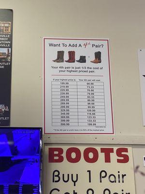 Huge discounts if you feel you need 4 boots!