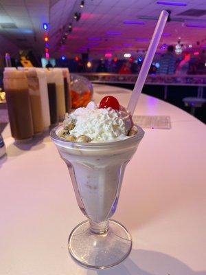 Vanilla ice cream cookie dough milkshake