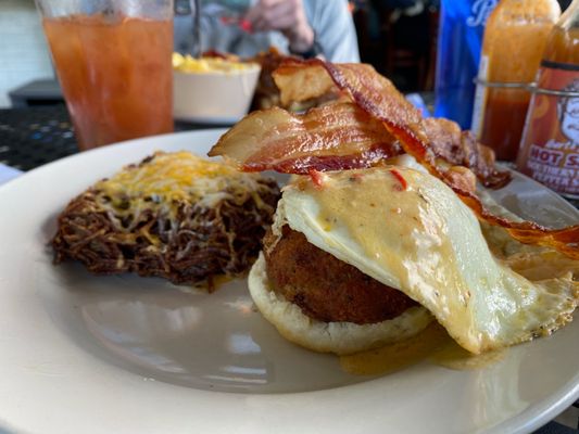 Fried crab cake Benedict