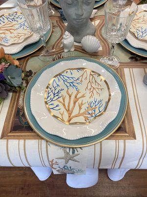 Ladies of the Sea Tablescape for summer to help you celebrate Birthdays, Dinners and Bridal Showers.