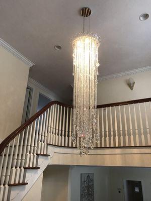 We installed this amazing 72 inch chandelier for one of our happy customers.