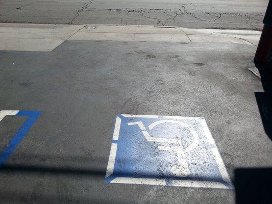 If handicap, you will need to either be really good at parking or 4x4 off the curb.