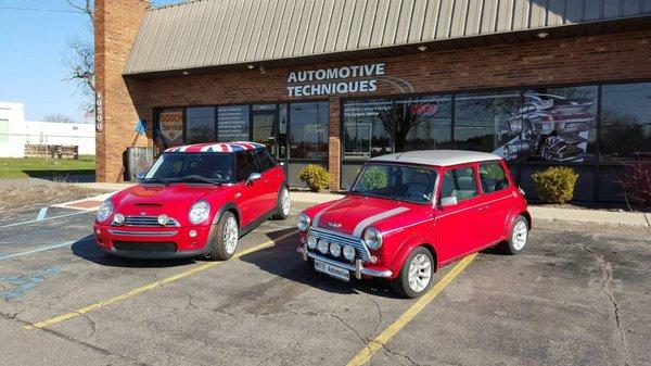 Classic and modern matching Mini Cooper