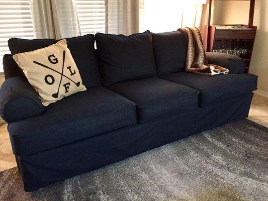 Zippered individual pillow sofa slipcover!