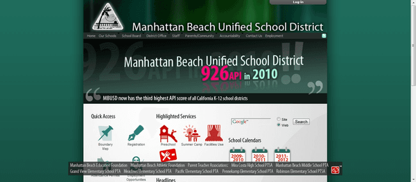 Manhattan Beach Unified School District website (portfolio)