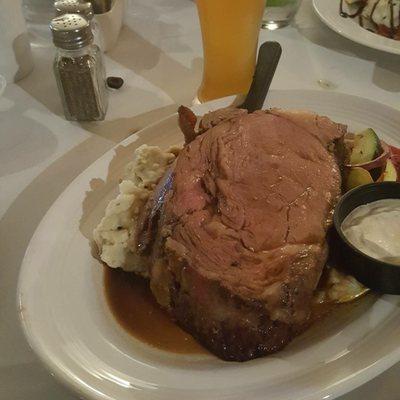 My friend's 2" thick prime rib! Delish! Took half home...