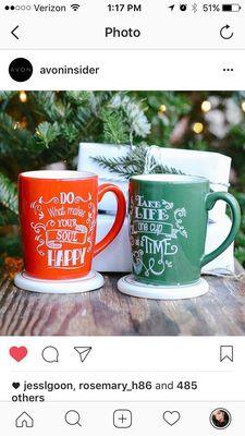 Christmas mugs with coaster ornaments $9.99