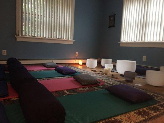 Group sound healing sessions