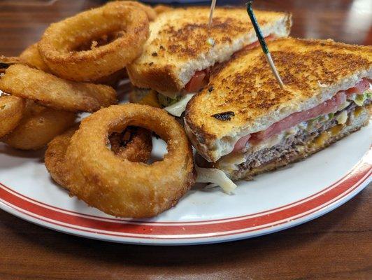 Mr. Pop's Famous with onion rings!