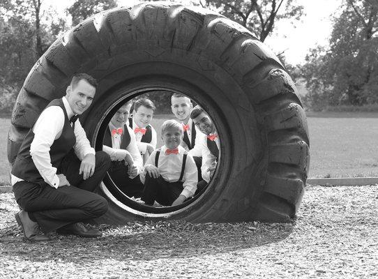 Groom & Groomsmen (color splash)