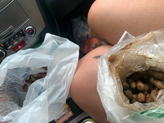 Boiled peanuts and peaches