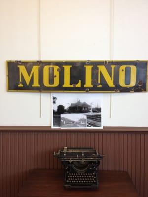 This sign was donated to the museum-it used to hang in the old Molino depot.