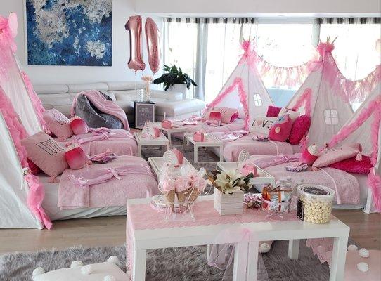 Luxury style themed sleepover