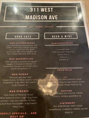 Told the menu is being revamped