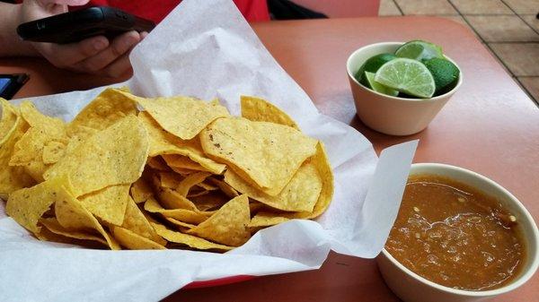 Complimentary chips and salsa