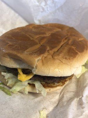 Tasty burger and ice cream!