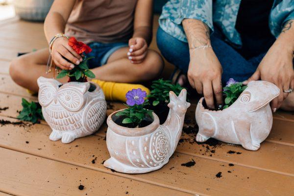 Handcrafted terracotta planters