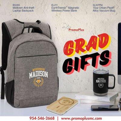 Grad gifts with your name or company name by www.promoplusmc.com