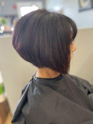 Sharp angled bob