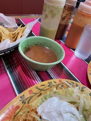 Soupy salsa and brown lettuce