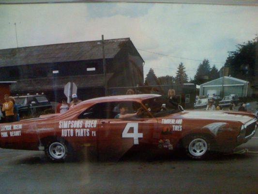 1987 Forks demolition derby car built by USCG Station Quillayite River. Sponsored by Simpsons Used Auto Parts.