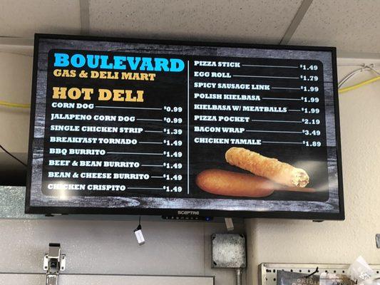 Hot deli menu