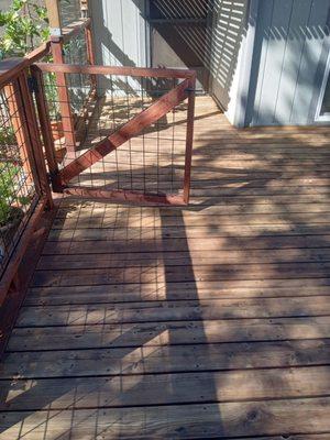 The stand on the deck that's closest to the gate was done incorrectly it should have been the whole deck being done