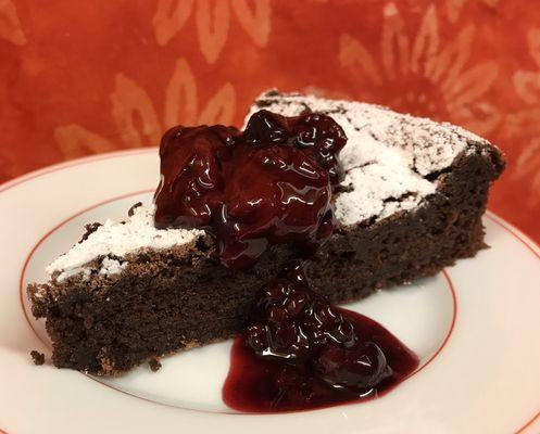 Gluten-free Chocolate Torte with Mixed Berry Sauce