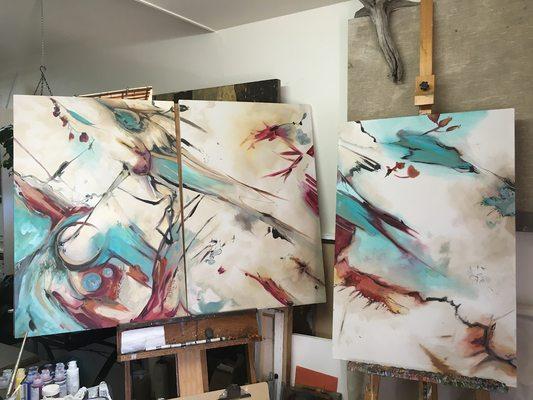 Commissioned artwork, triptych