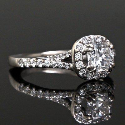 1.23 Carat Cushion Cut Engagement Ring