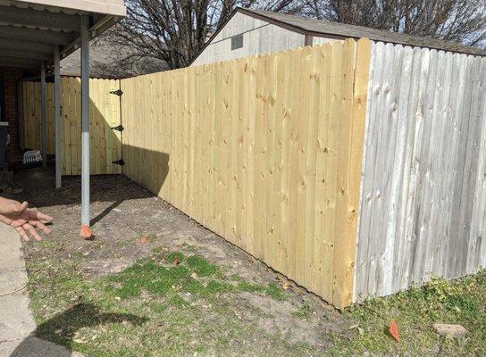 This is a completed fence repair project we finished.