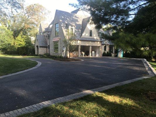 New Construction 2-Layer 4"
 with Brick paver border in Hinsdale