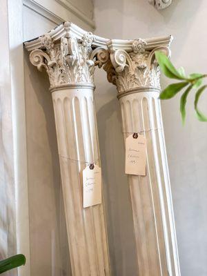 Antique plaster columns and architectural salvage