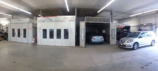 state of the art paint booths . Trust me as I stated in the review "We guarantee your car comes back in showroom condition!"