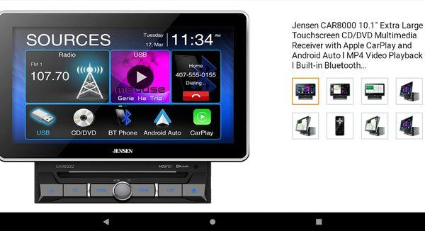 Jensen 10 inch floating screen AM FM DVD multimedia player with Bluetooth